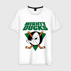 Футболка хлопковая мужская Anaheim Mighty Ducks, цвет: белый