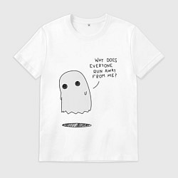 Футболка хлопковая мужская Ghost, цвет: белый
