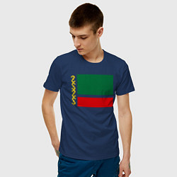 Футболка хлопковая мужская Чечня: флаг, цвет: тёмно-синий — фото 2