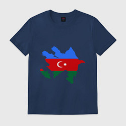 Футболка хлопковая мужская Azerbaijan map, цвет: тёмно-синий