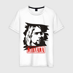 Футболка хлопковая мужская Nirvana: Kurt Cobain, цвет: белый