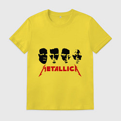 Футболка хлопковая мужская Metallica (Лица), цвет: желтый