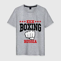 Футболка хлопковая мужская Kickboxing Russia, цвет: меланж