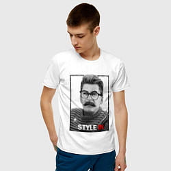 Футболка хлопковая мужская Stalin: Style in цвета белый — фото 2