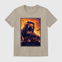 Футболка хлопковая мужская Конг: остров черепа, цвет: миндальный