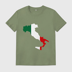 Футболка хлопковая мужская Италия (Italy), цвет: авокадо