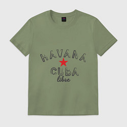 Футболка хлопковая мужская Havana Cuba, цвет: авокадо