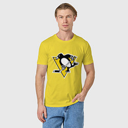 Футболка хлопковая мужская Pittsburgh Penguins, цвет: желтый — фото 2