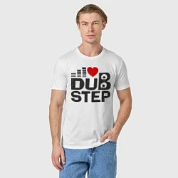 Футболка хлопковая мужская Dubstep love, цвет: белый — фото 2