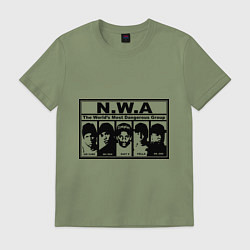 Футболка хлопковая мужская NWA, цвет: авокадо