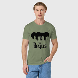 Футболка хлопковая мужская The Beatles: Faces, цвет: авокадо — фото 2