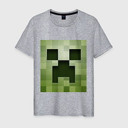 Футболка хлопковая мужская Мinecraft creeper, цвет: меланж