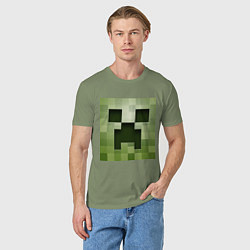 Футболка хлопковая мужская Мinecraft creeper, цвет: авокадо — фото 2