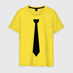 Футболка хлопковая мужская Галстук, цвет: желтый