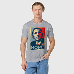 Футболка хлопковая мужская Obama hope vert, цвет: меланж — фото 2
