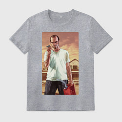 Футболка хлопковая мужская Тревор с зажигалкой, цвет: меланж