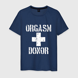 Футболка хлопковая мужская Orgasm + donor, цвет: тёмно-синий