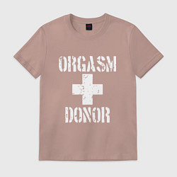 Футболка хлопковая мужская Orgasm + donor, цвет: пыльно-розовый