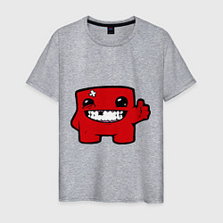 Футболка хлопковая мужская Super Meat Boy, цвет: меланж