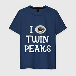 Футболка хлопковая мужская I love Twin Peaks, цвет: тёмно-синий