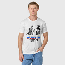 Футболка хлопковая мужская Russia Judo, цвет: белый — фото 2