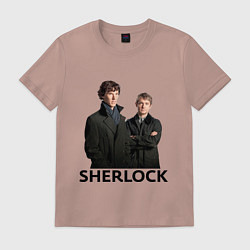 Футболка хлопковая мужская Sherlock, цвет: пыльно-розовый