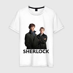 Футболка хлопковая мужская Sherlock, цвет: белый