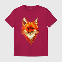 Футболка хлопковая мужская Огенный лис, цвет: маджента