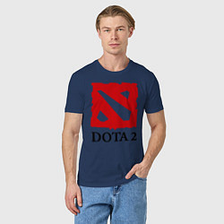 Футболка хлопковая мужская Dota 2: Logo, цвет: тёмно-синий — фото 2