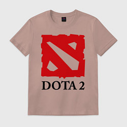 Футболка хлопковая мужская Dota 2: Logo, цвет: пыльно-розовый