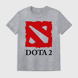 Футболка хлопковая мужская Dota 2: Logo, цвет: меланж