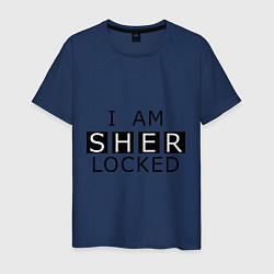 Футболка хлопковая мужская I am Sherlocked, цвет: тёмно-синий