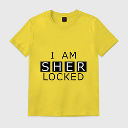 Футболка хлопковая мужская I am Sherlocked, цвет: желтый