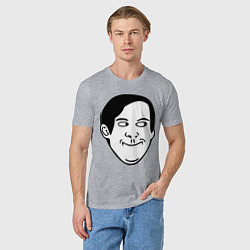 Футболка хлопковая мужская Тоби Магуайр, цвет: меланж — фото 2