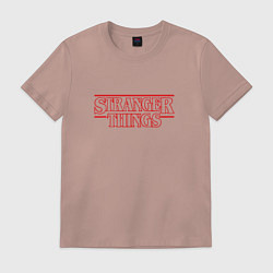 Футболка хлопковая мужская Stranger Things, цвет: пыльно-розовый