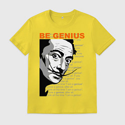 Футболка хлопковая мужская Dali: Be Genius, цвет: желтый