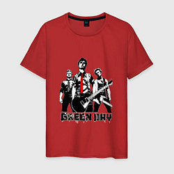 Футболка хлопковая мужская Группа Green Day, цвет: красный