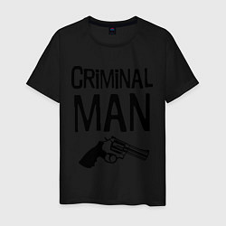 Футболка хлопковая мужская Criminal man, цвет: черный