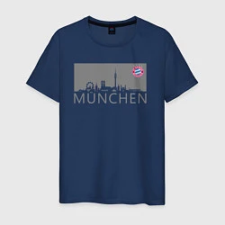 Футболка хлопковая мужская Bayern Munchen - Munchen City grey 2022, цвет: тёмно-синий