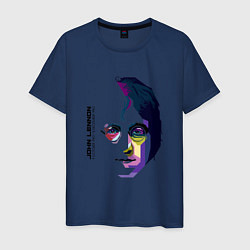 Футболка хлопковая мужская John Lennon: Techno цвета тёмно-синий — фото 1