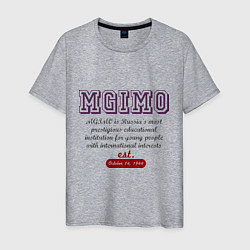 Футболка хлопковая мужская MGIMO, цвет: меланж