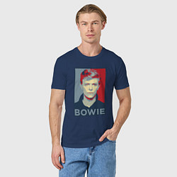 Футболка хлопковая мужская Bowie Poster, цвет: тёмно-синий — фото 2