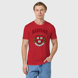 Футболка хлопковая мужская Harvard university, цвет: красный — фото 2