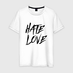 Футболка хлопковая мужская FACE Hate Love, цвет: белый