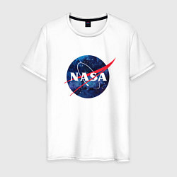 Футболка хлопковая мужская NASA: Cosmic Logo, цвет: белый