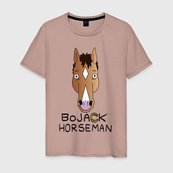 Футболка хлопковая мужская BoJack Horseman, цвет: пыльно-розовый