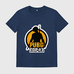 Футболка хлопковая мужская PUBG Top 1, цвет: тёмно-синий