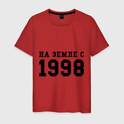 Футболка хлопковая мужская На Земле с 1998, цвет: красный