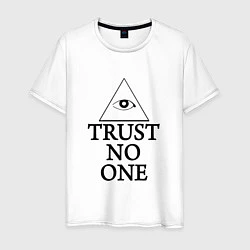 Футболка хлопковая мужская Trust no one, цвет: белый