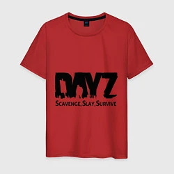Футболка хлопковая мужская DayZ: Slay Survive, цвет: красный